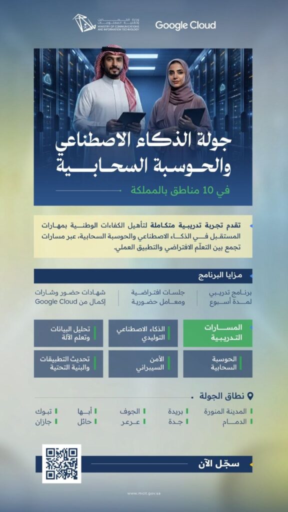 (🔴) مبادرة وطنية | جولة الذكاء الاصطناعي والحوسبة السحابية في ١٠ مناطق مختلفة بالمملك […]