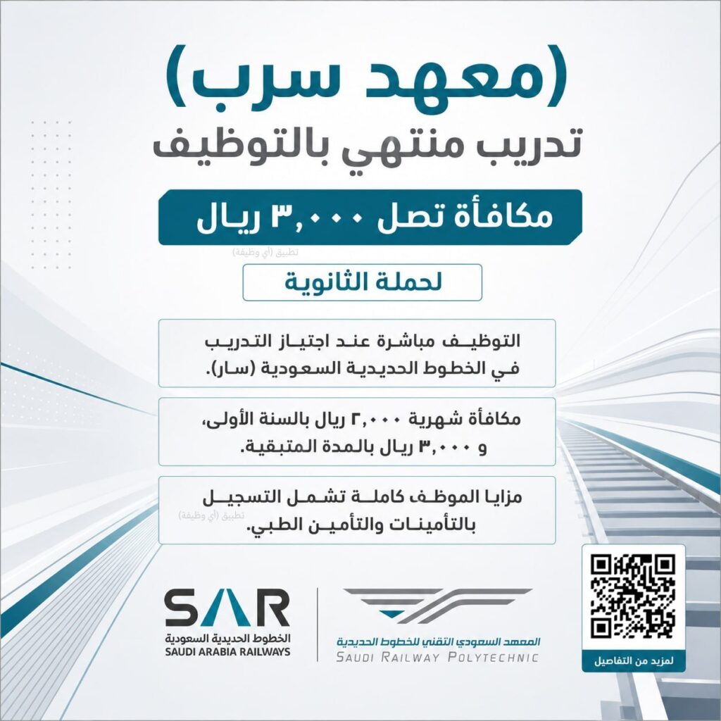 🔴 (معهد سرب) تدريب منتهي بالتوظيف (مكافأة تصل ٣,٠٠٠ ريال) لحملة الثانوية (ينتهي قريبً […]