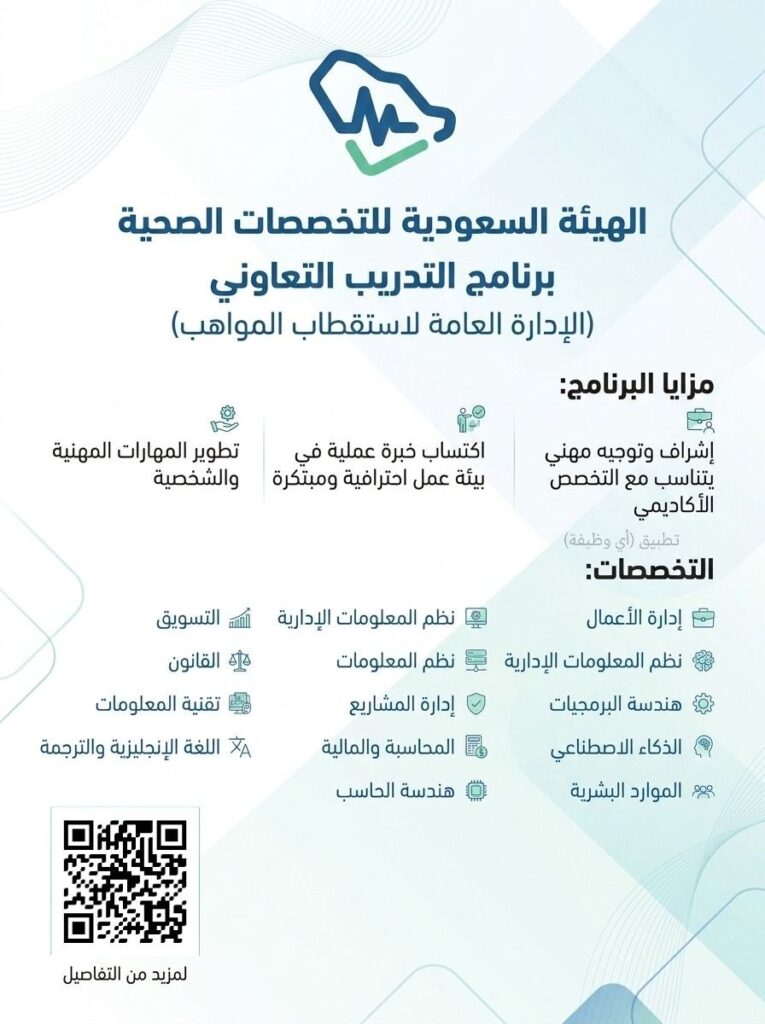 (🔴) الهيئة السعودية للتخصصات الصحية تعلن فتح باب التقديم لبرنامج التدريب التعاوني للج […]