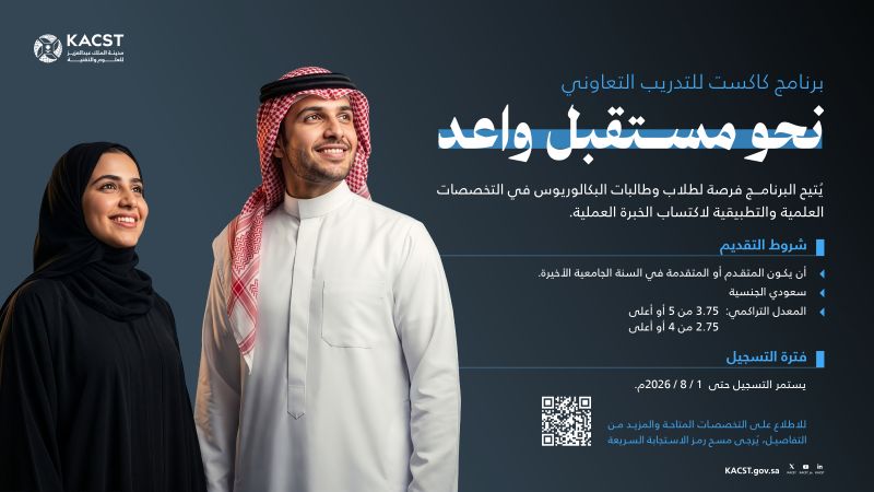 (🔴) فتح التقديم في برنامج التدريب التعاوني لدى (مدينة الملك عبدالعزيز للعلوم والتقنية […]