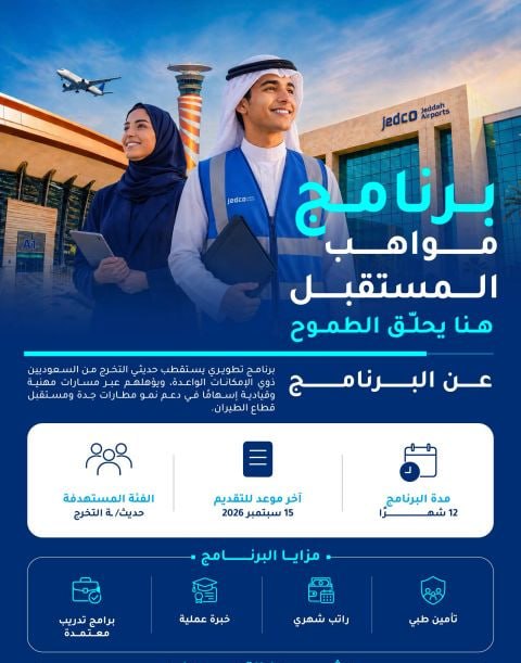 🚨 عاجل | شركة مطارات جدة تعلن بدء التقديم على برنامج مواهب المستقبل لحديثي التخرج في  […]