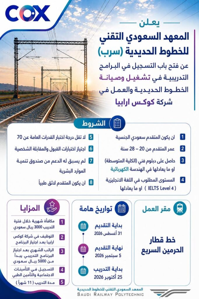 (🔴) عاجل | معهد (سرب) يعلن برنامج تدريب مبتدئ بالتوظيف (برواتب تبدأ من ٥,٠٠٠ ريال):⭐ […]