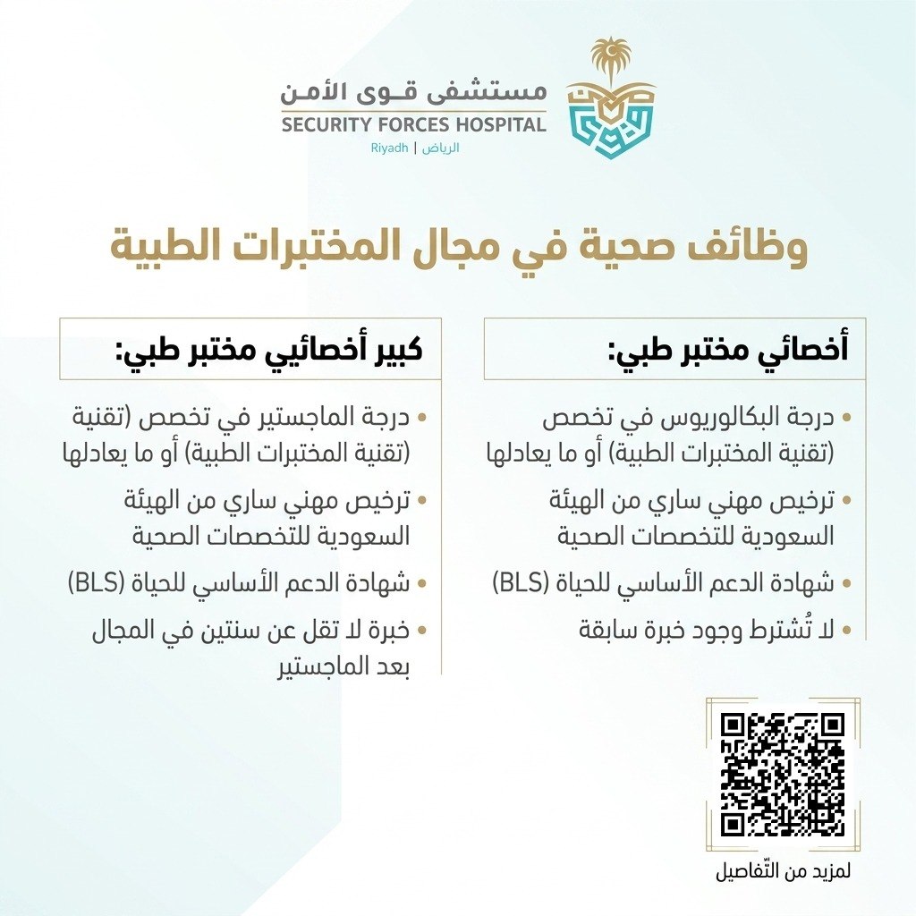 (🔴) مستشفى قوى الأمن بالرياض يعلن توفر وظائف صحية (لحملة البكالوريوس والماجستير):▪️ أ […]