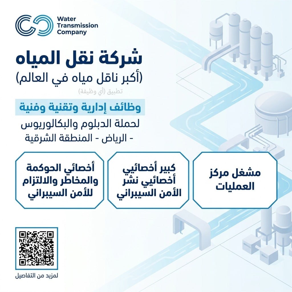(🔴) شركة نقل المياه تعلن وظائف إدارية وتقنية وفنية لحملة الدبلوم والبكالوريوس:⭐️ الت […]