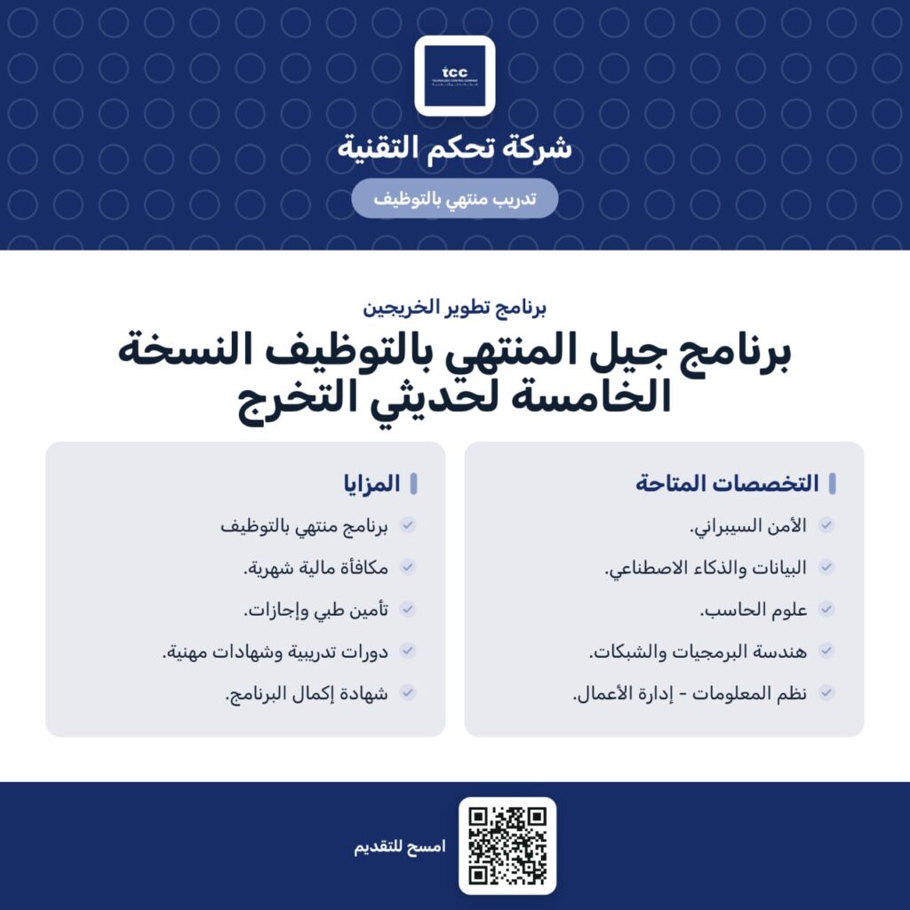 (🔴🔥) عااجل | تدريب منتهي بالتوظيف (رجال / نساء) لدى شركة تحكم التقنية برنامج (جيل) ل […]