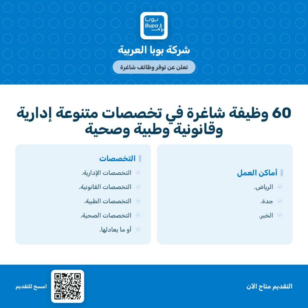 🚨 شركة بوبا العربية تعلن 60 وظيفة شاغرة في تخصصات متنوعة للجنسين: 📍 أماكن العمل: الر […]