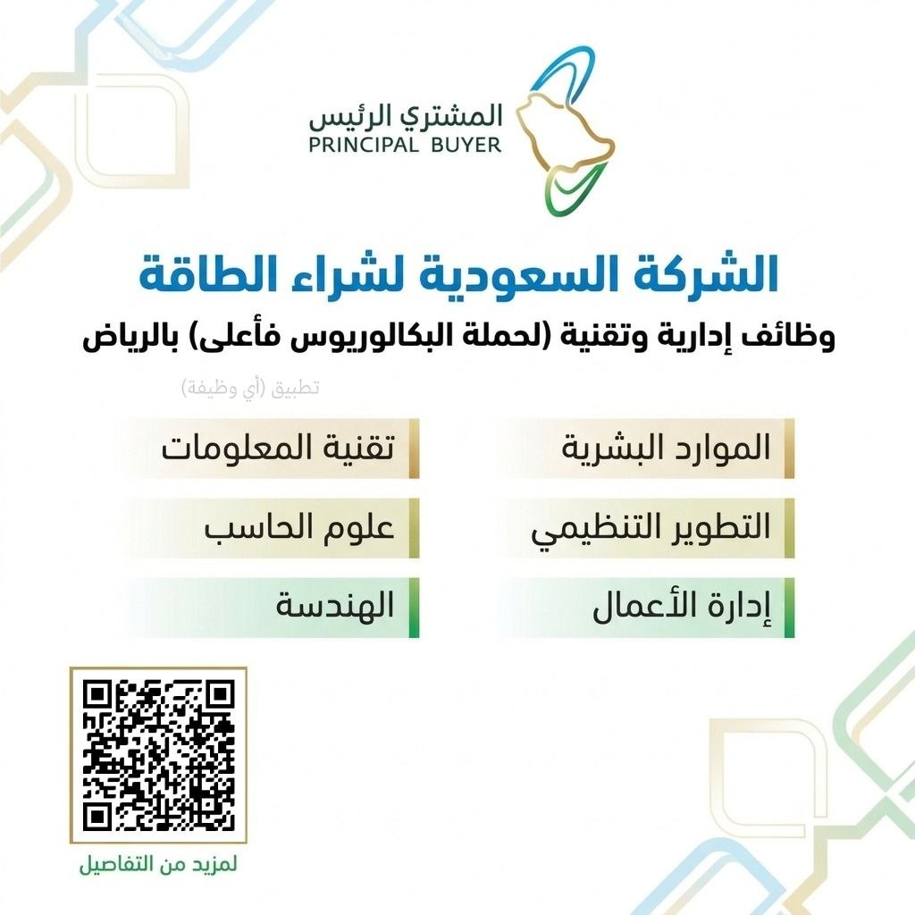 (🔴) الشركة السعودية لشراء الطاقة تعلن وظائف إدارية وتقنية لحملة (البكالوريوس فأعلى) ب […]