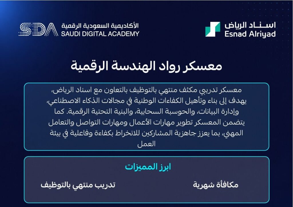 🚨عاجل | (منتهي بالتوظيف) الأكاديمية السعودية الرقمية بالتعاون مع شركة اسناد الرياض تع […]
