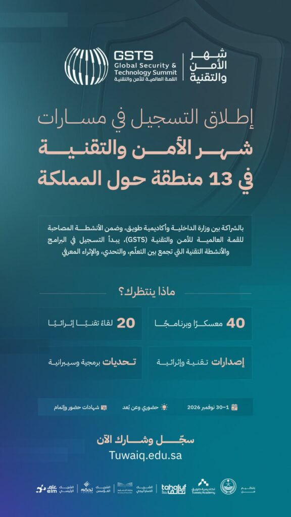 (🔴) رسمياً (بالتعاون مع وزارة الداخلية) أكاديمية طويق تعلن إطلاق التسجيل في مسارات (ش […]