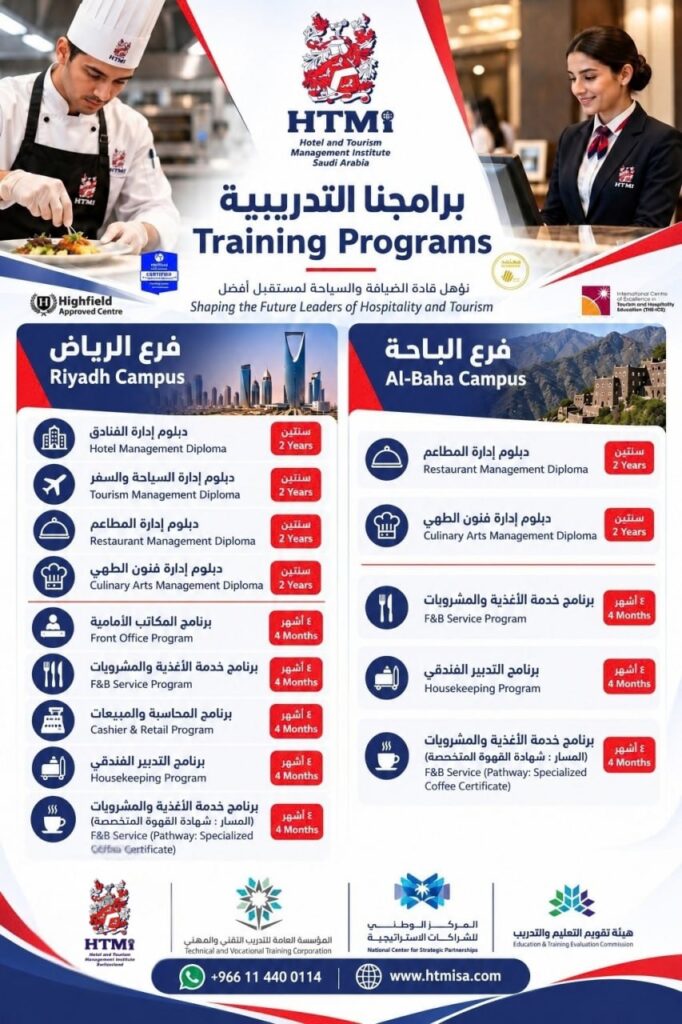 (🔴) المعهد العالي للسياحة والضيافة يعلن بدء التسجيل (لحملة الثانوية) في (الرياض – الب […]