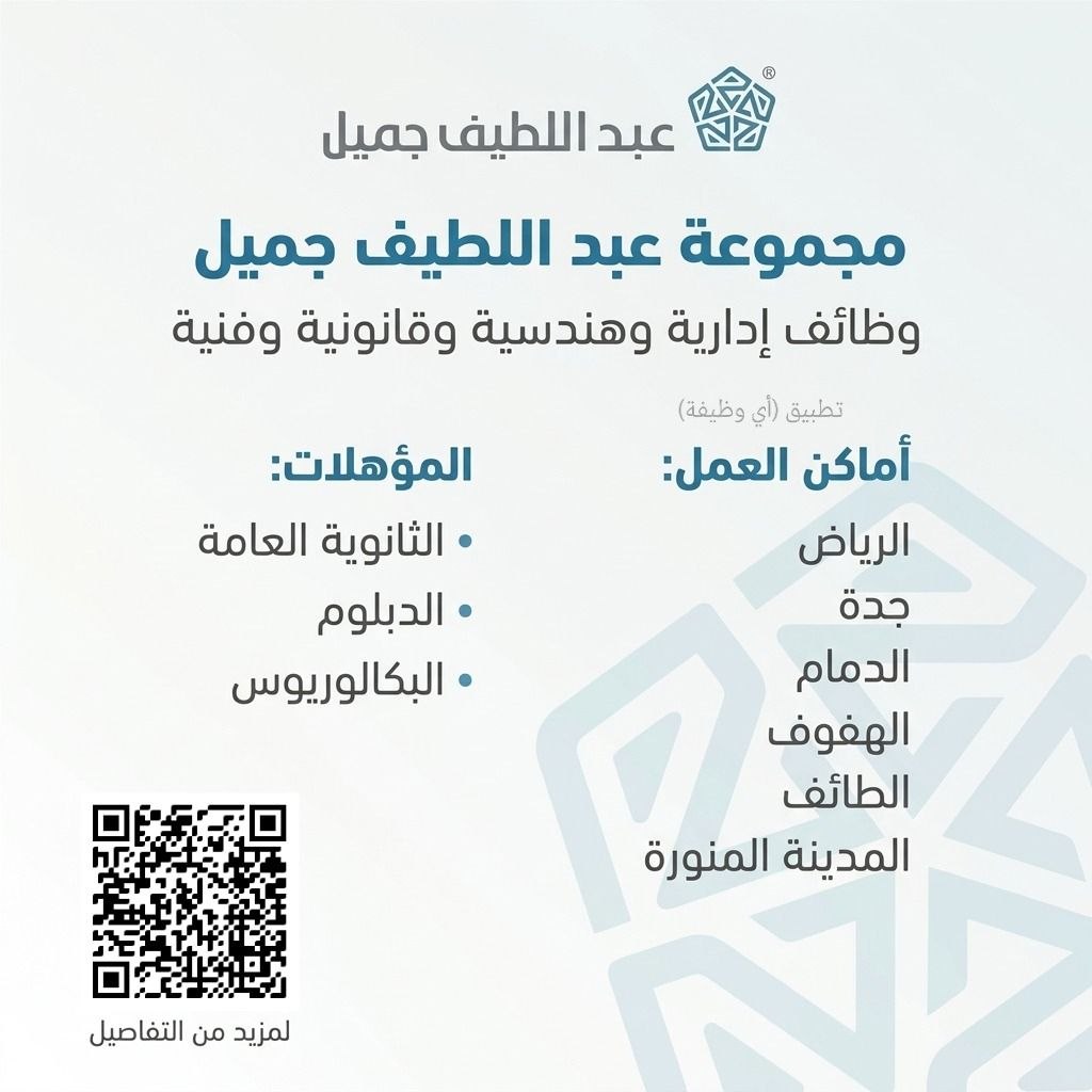 (🔴) وظائف لدى (مجموعة عبد اللطيف جميل) تشمل (هندسية وإدارية وقانونية وفنية):📘 المؤهل […]