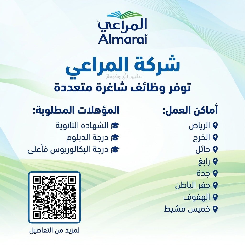 (🔴) فتح التوظيف لدى (شركة المراعي) لحملة (الثانوية فأعلى) في عدة مناطق بالمملكة:▪️ أم […]
